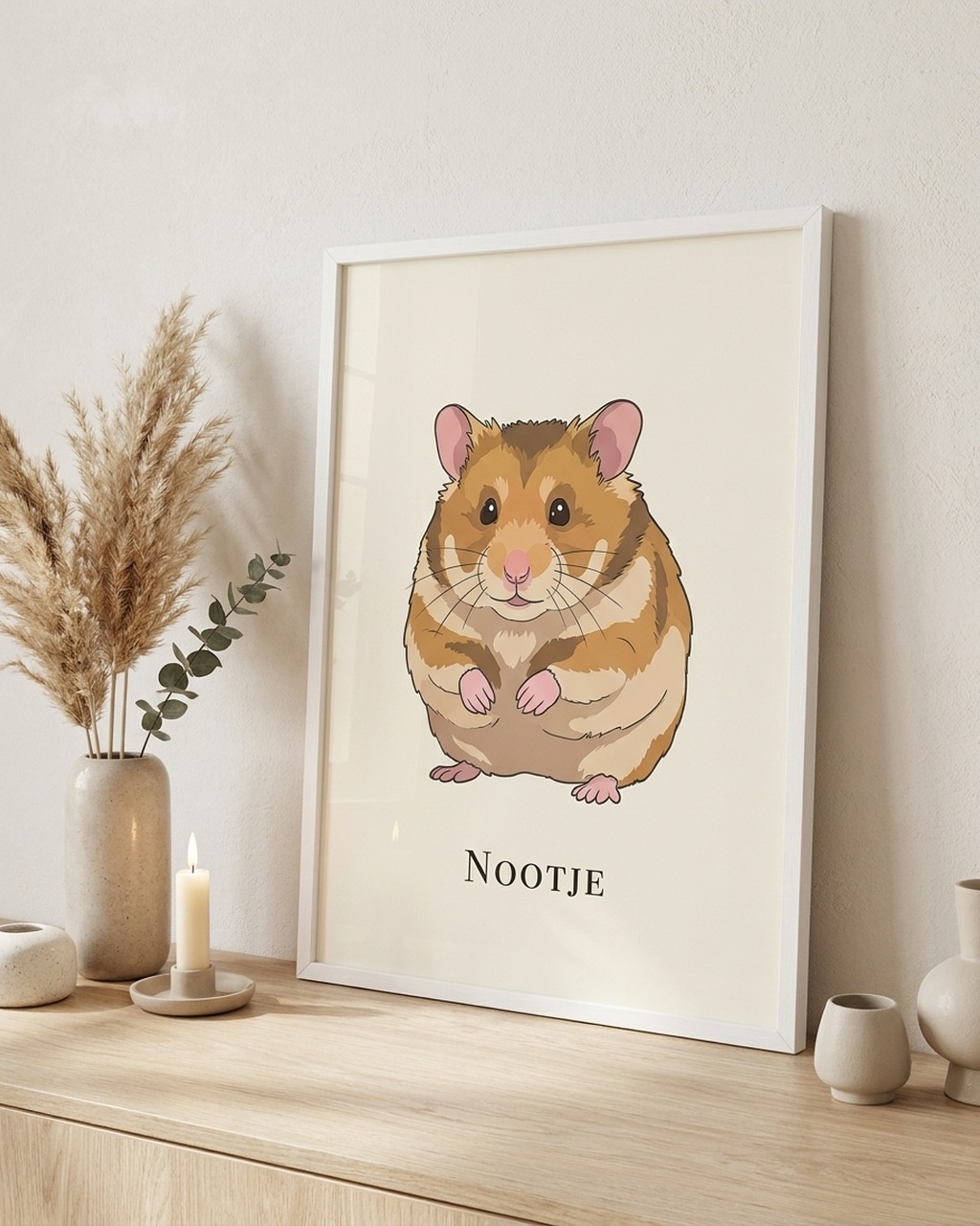 Cavia portret laten maken van je foto, ingelijst