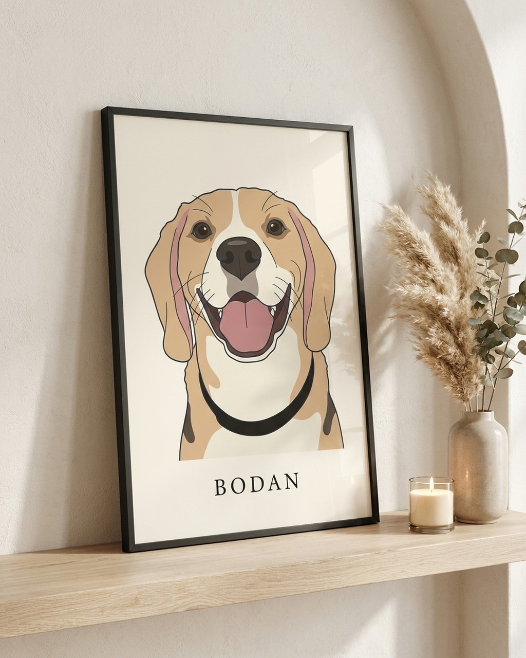Paardenportret laten maken van je foto, ingelijst