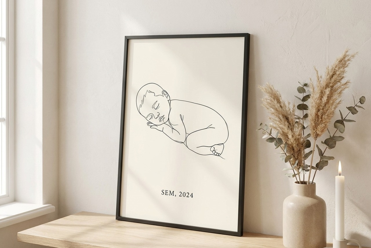 Geboortecadeau: ingelijst newborn portret van je foto