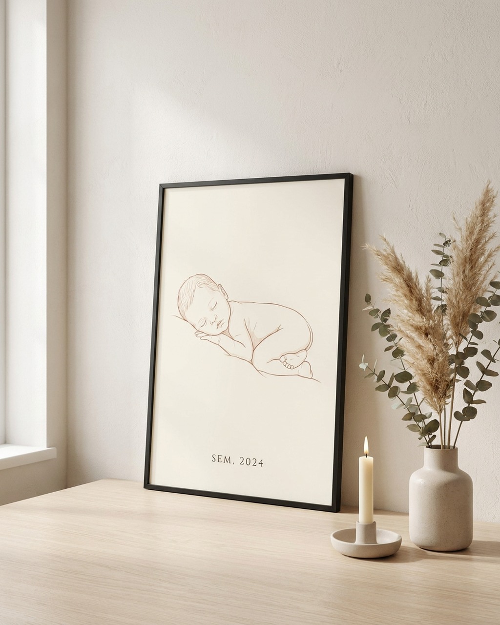 Een newborn-portret in zachte kleur