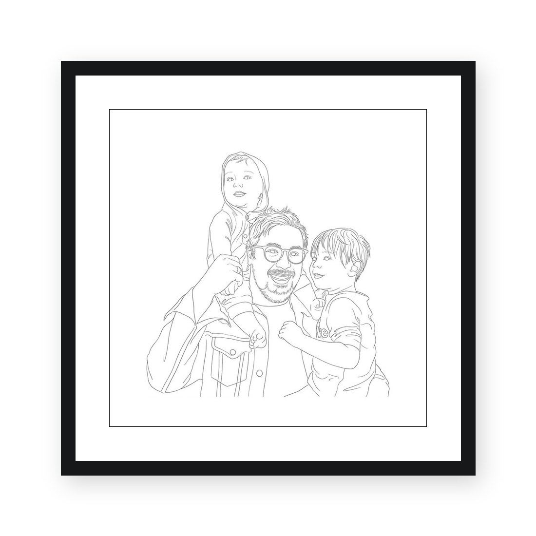Getekende foto als cadeau | foto naar tekening cadeau van een foto, voorbeeld van Dixels