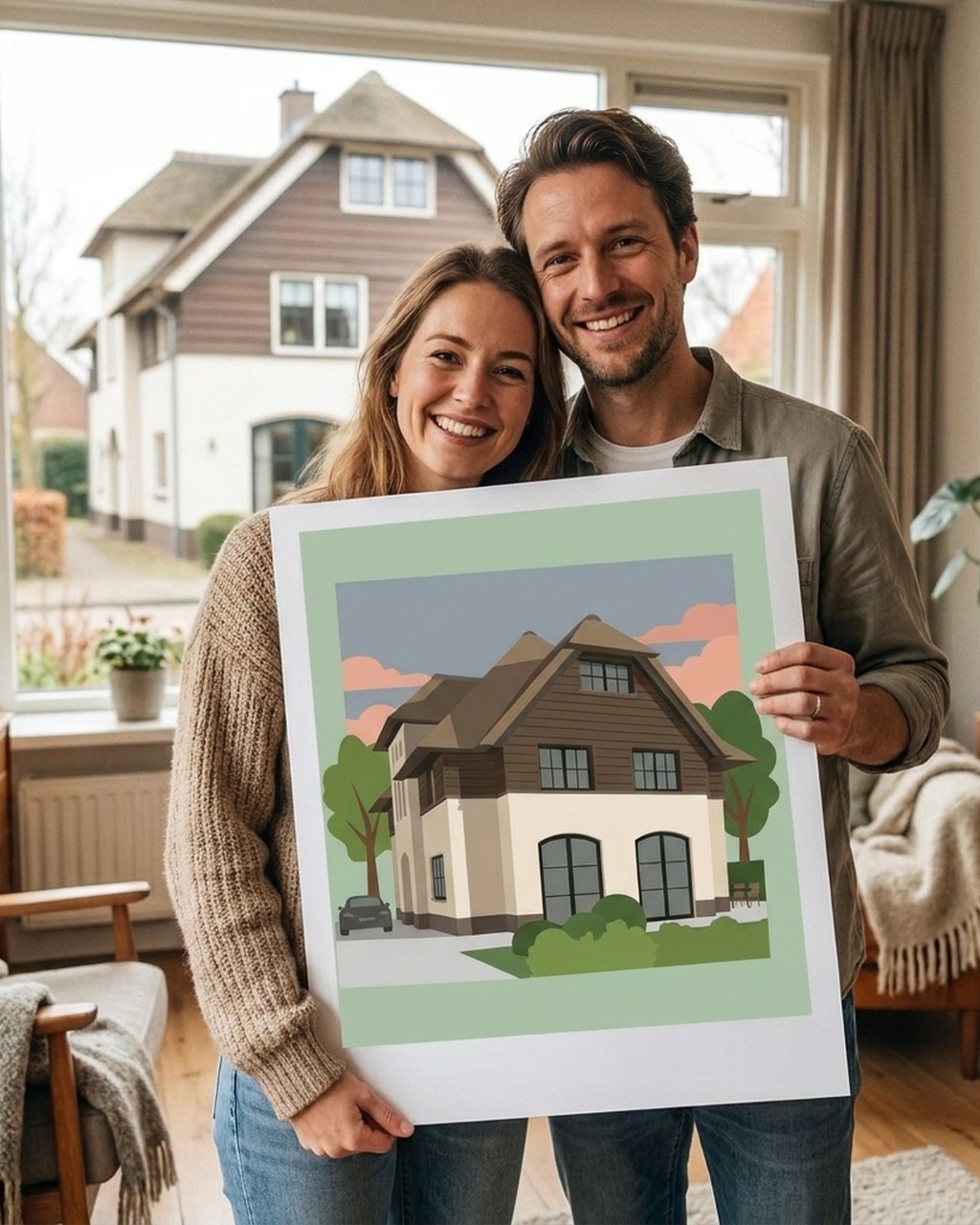 Flat illustratie van je foto | modern grafisch portret