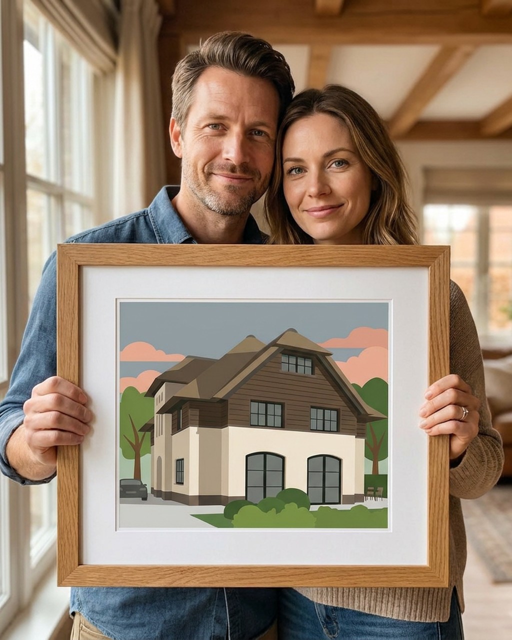 Flat illustratie van je foto | modern grafisch portret