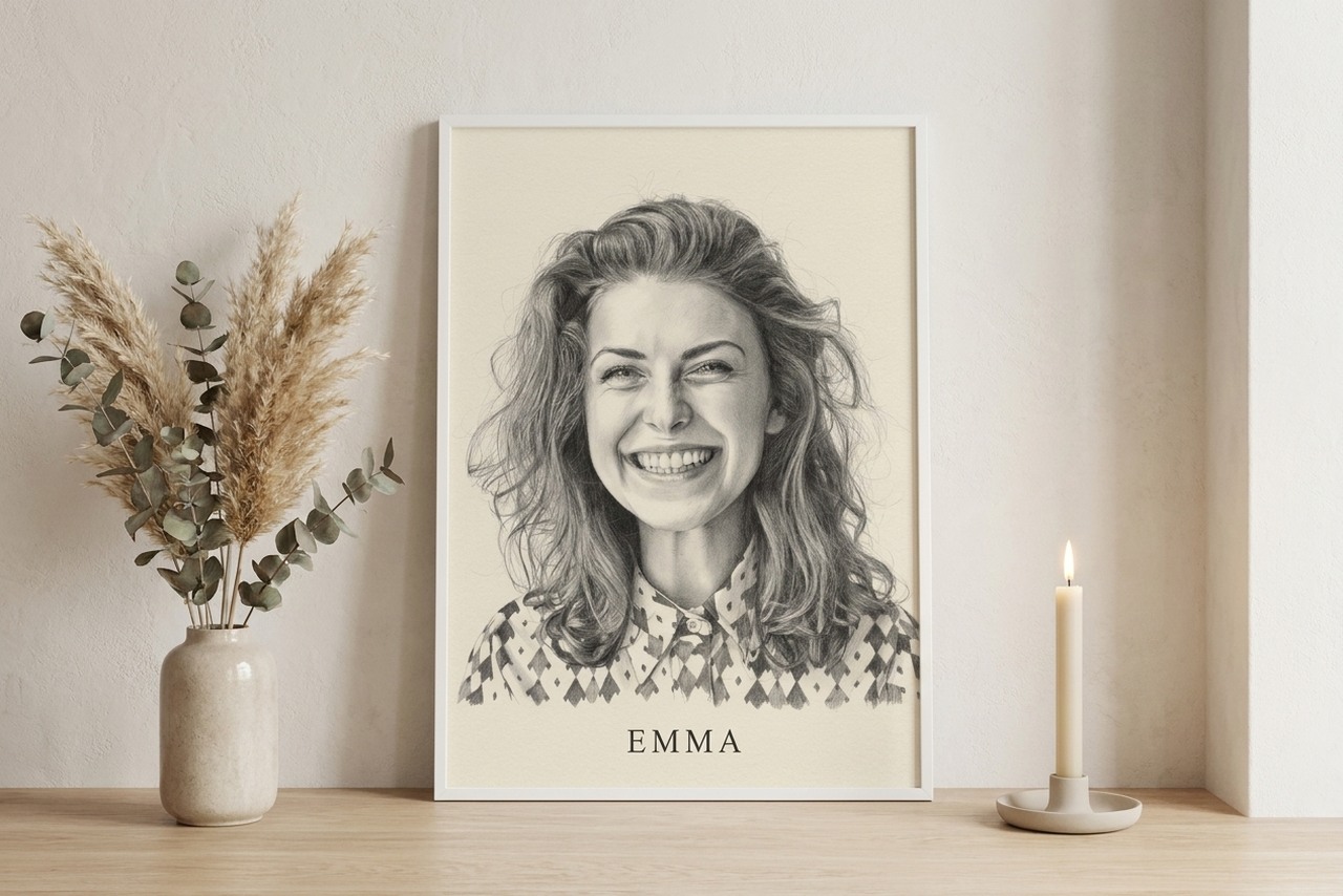 Portret tekening als gepersonaliseerd cadeau