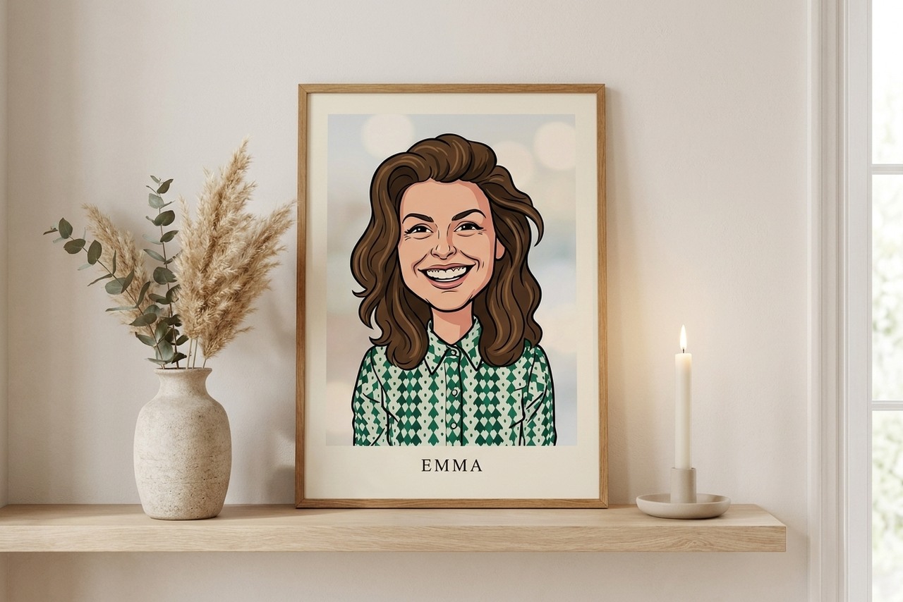 Karikatuur ingelijst van je foto | origineel cadeau