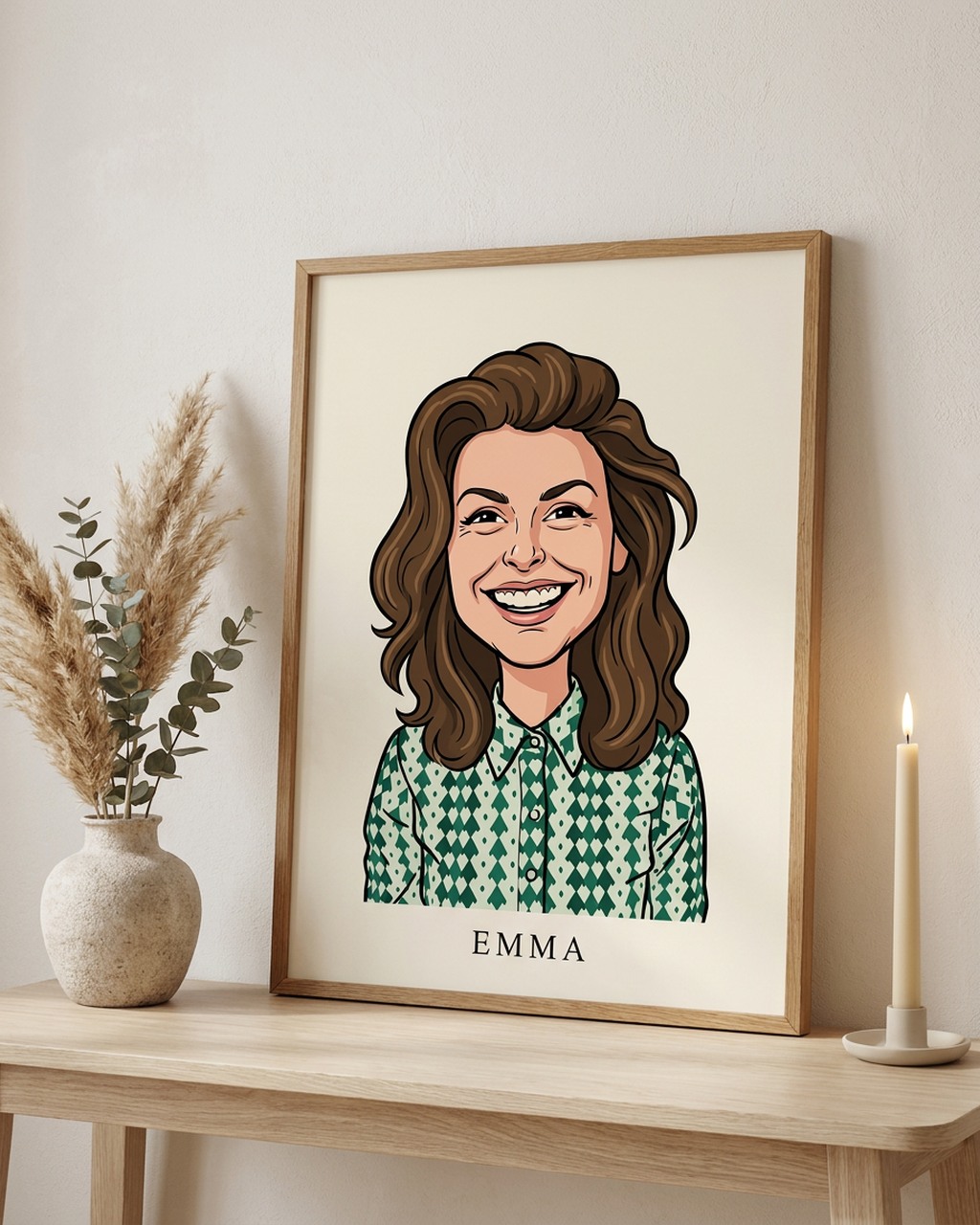 Karikatuur ingelijst van je foto | origineel cadeau van een foto, voorbeeld van Dixels