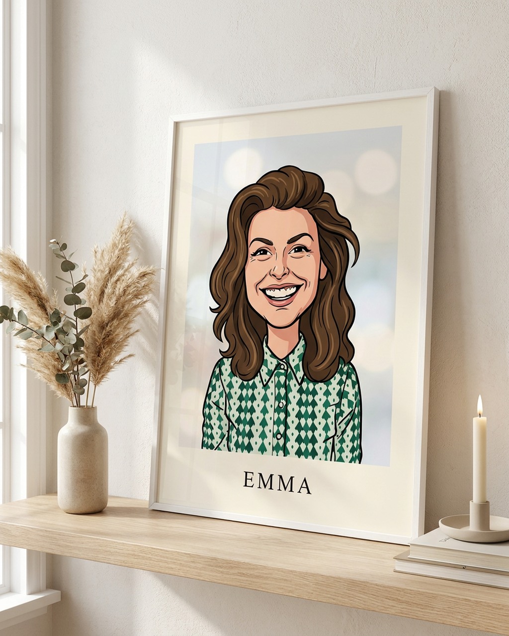 Karikatuur als gepersonaliseerd cadeau van een foto, voorbeeld van Dixels