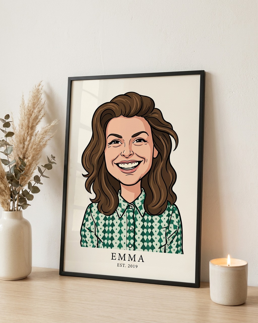 Karikatuur als poster met lijst | grappig cadeau