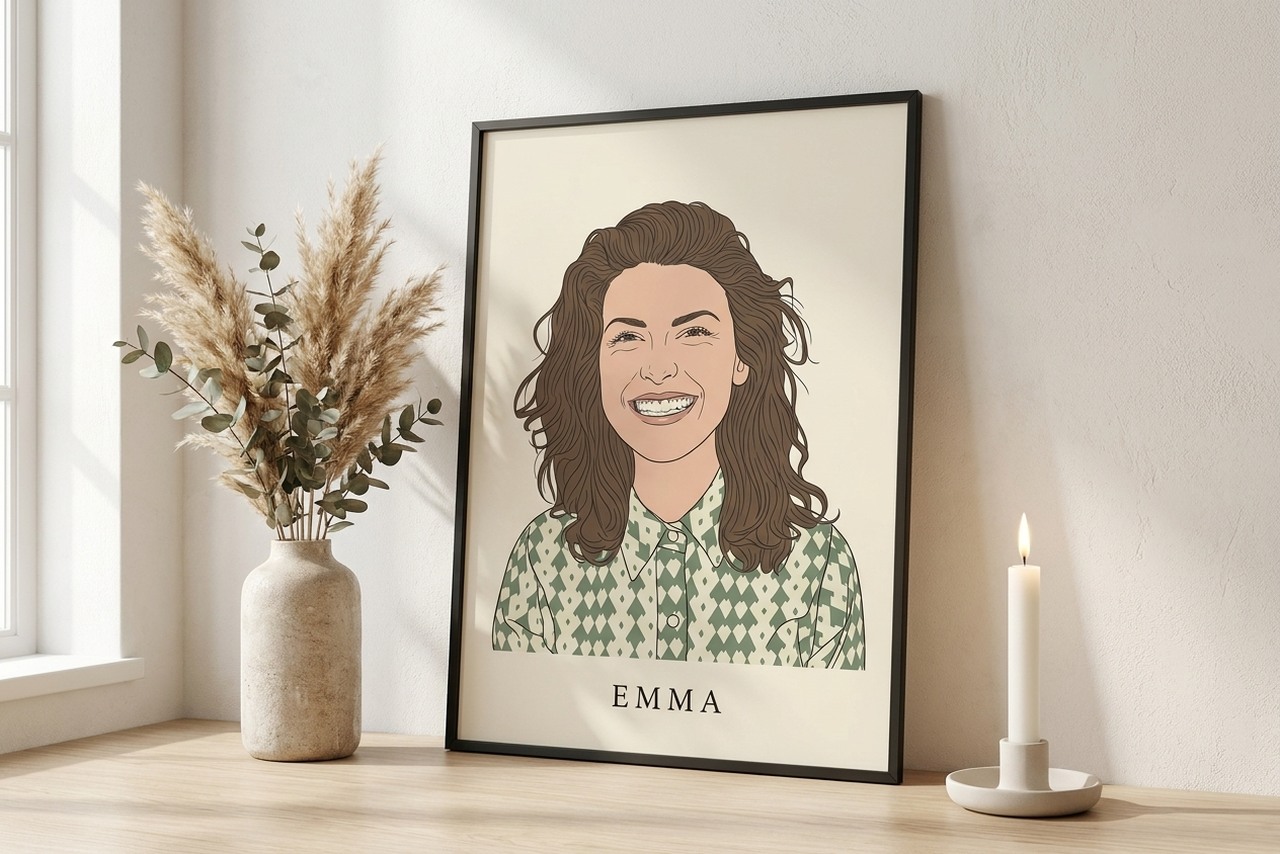 Kleurenportret als poster met lijst | wandkunst