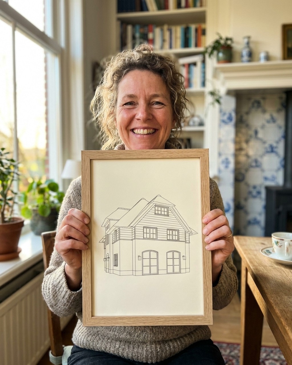 Lijntekening maken van je foto | van foto naar tekening van een foto, voorbeeld van Dixels