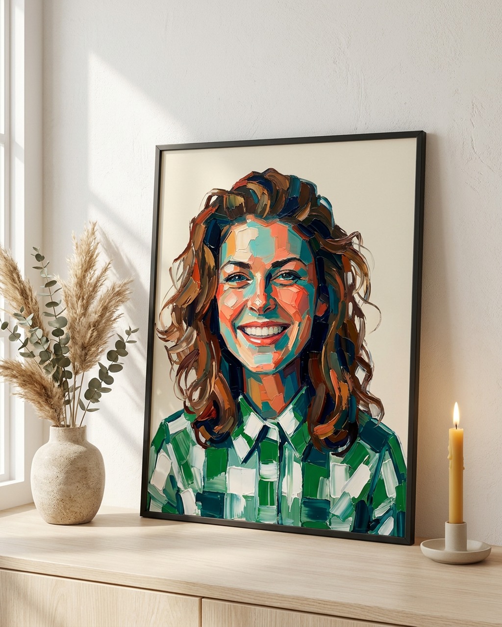 Abstract portret als poster met lijst | modern