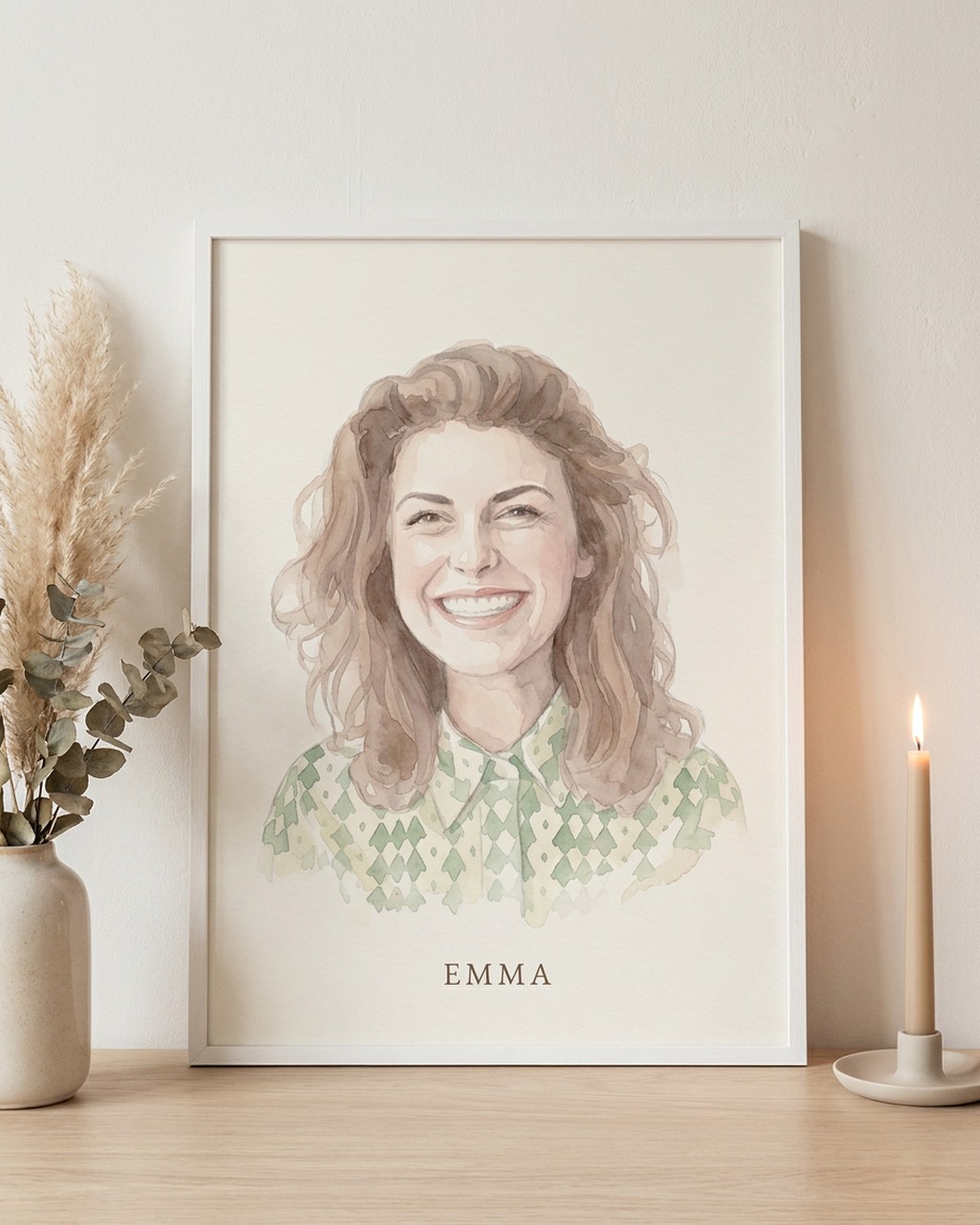 Aquarel van je foto als gepersonaliseerd cadeau van een foto, voorbeeld van Dixels