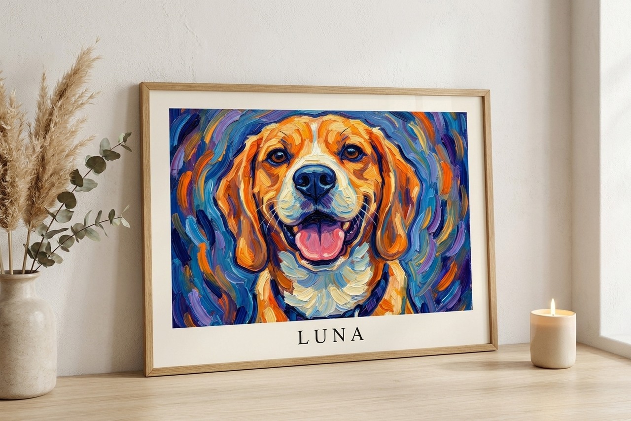Schilderij van je hond of kat met dikke verfstreken