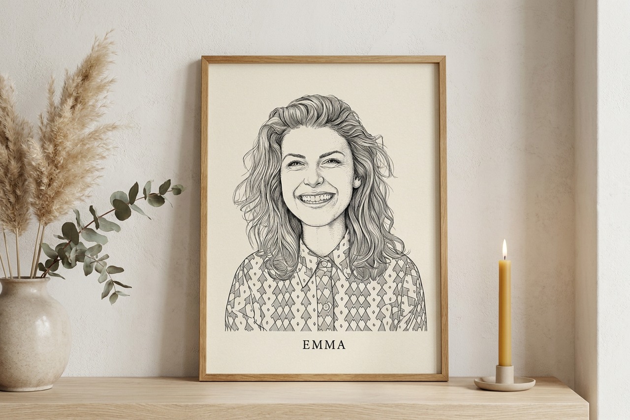 Zwart-wit portret ingelijst van je foto