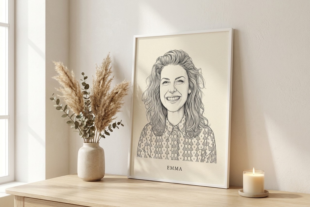 Zwart-wit portret als gepersonaliseerd cadeau