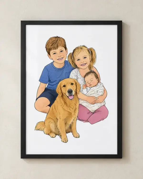3 foto's, één tekening