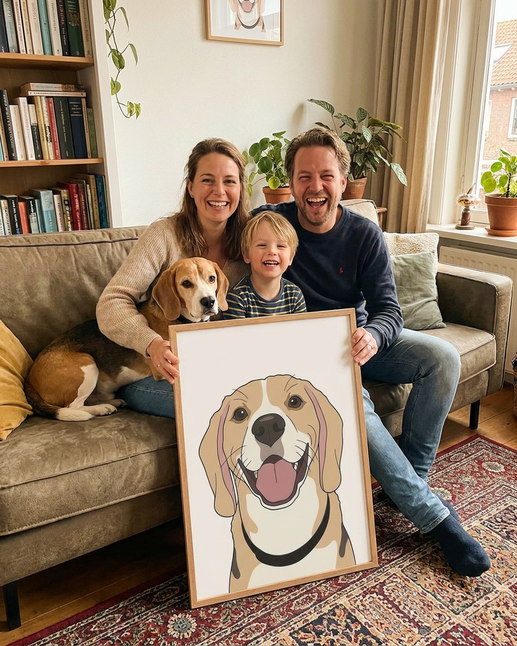 A framed Dixels artwork in a real home