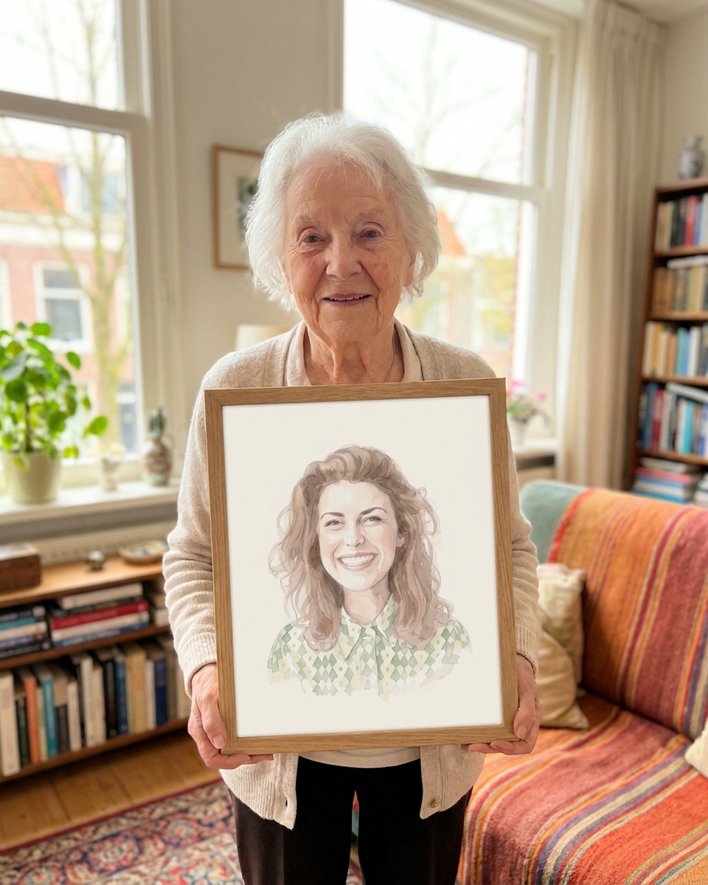 A framed Dixels artwork in a real home