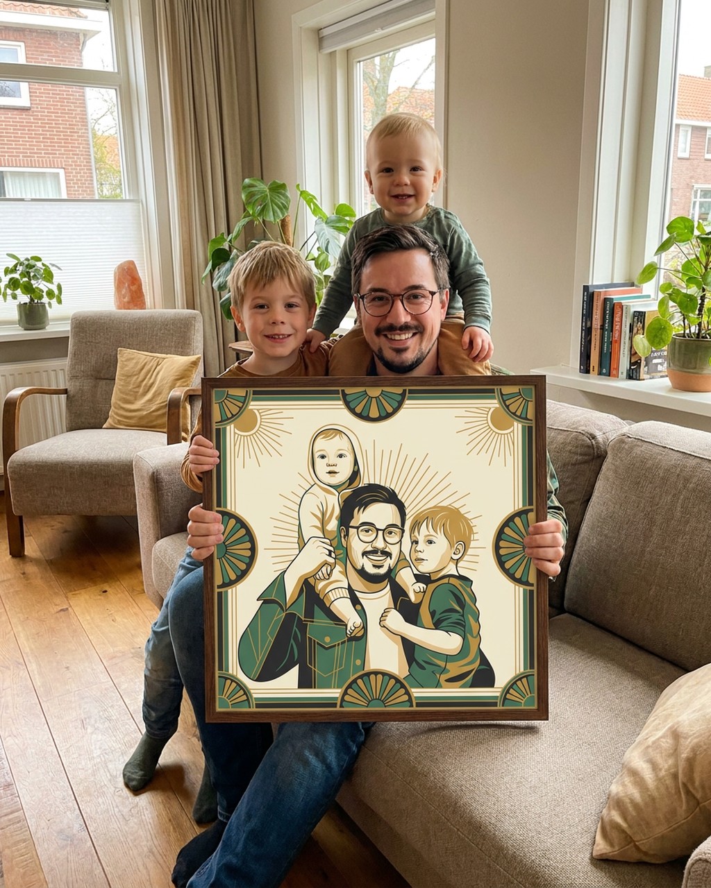 Art deco kunstwerk bij iemand thuis