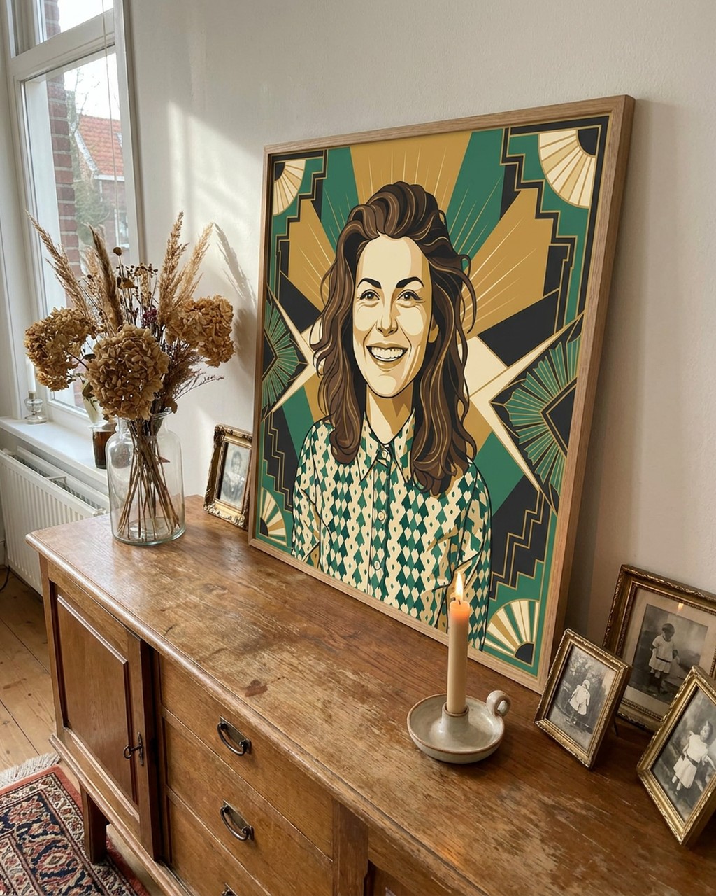 Art deco kunstwerk bij iemand thuis