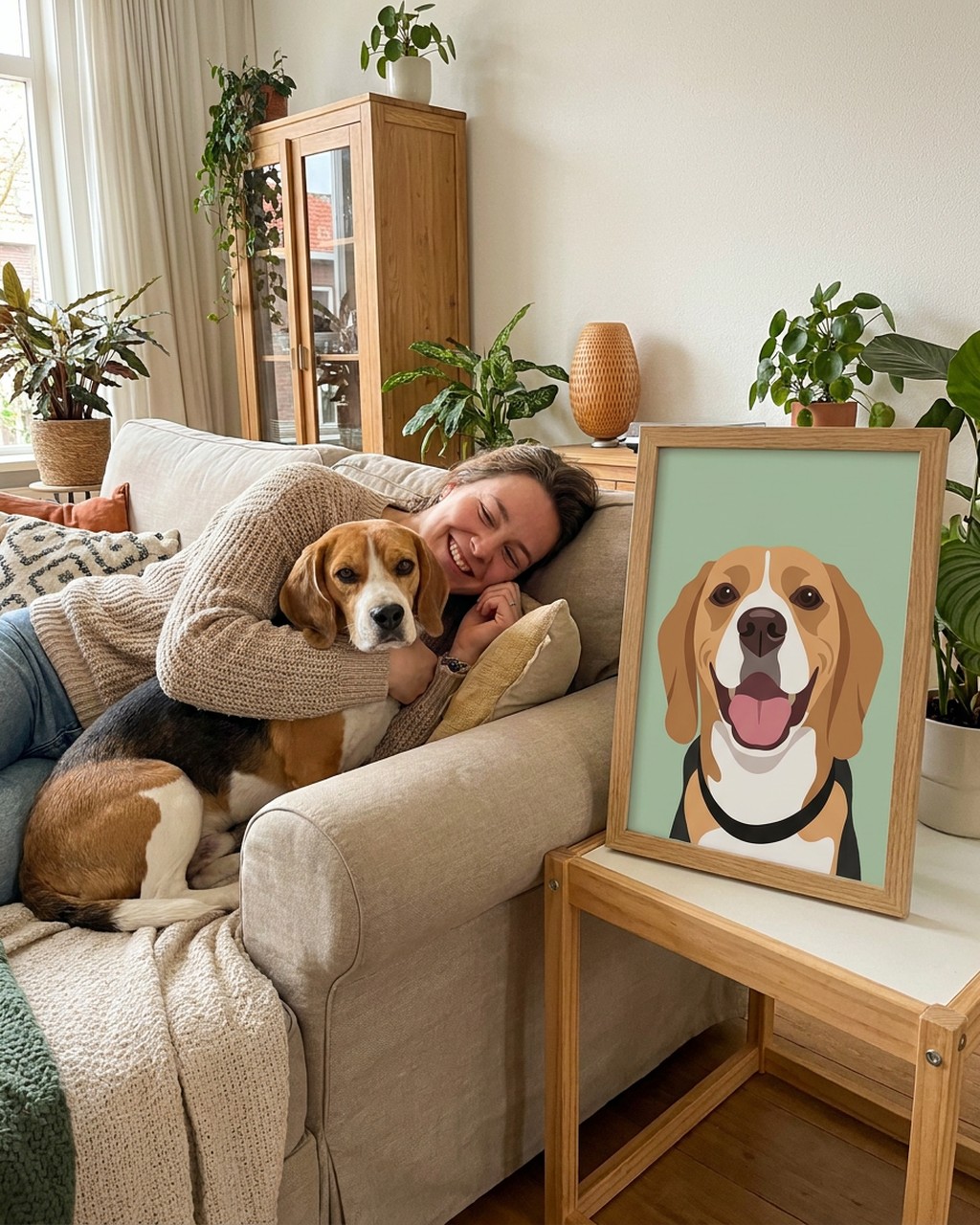 Modern flat artwork in a real home