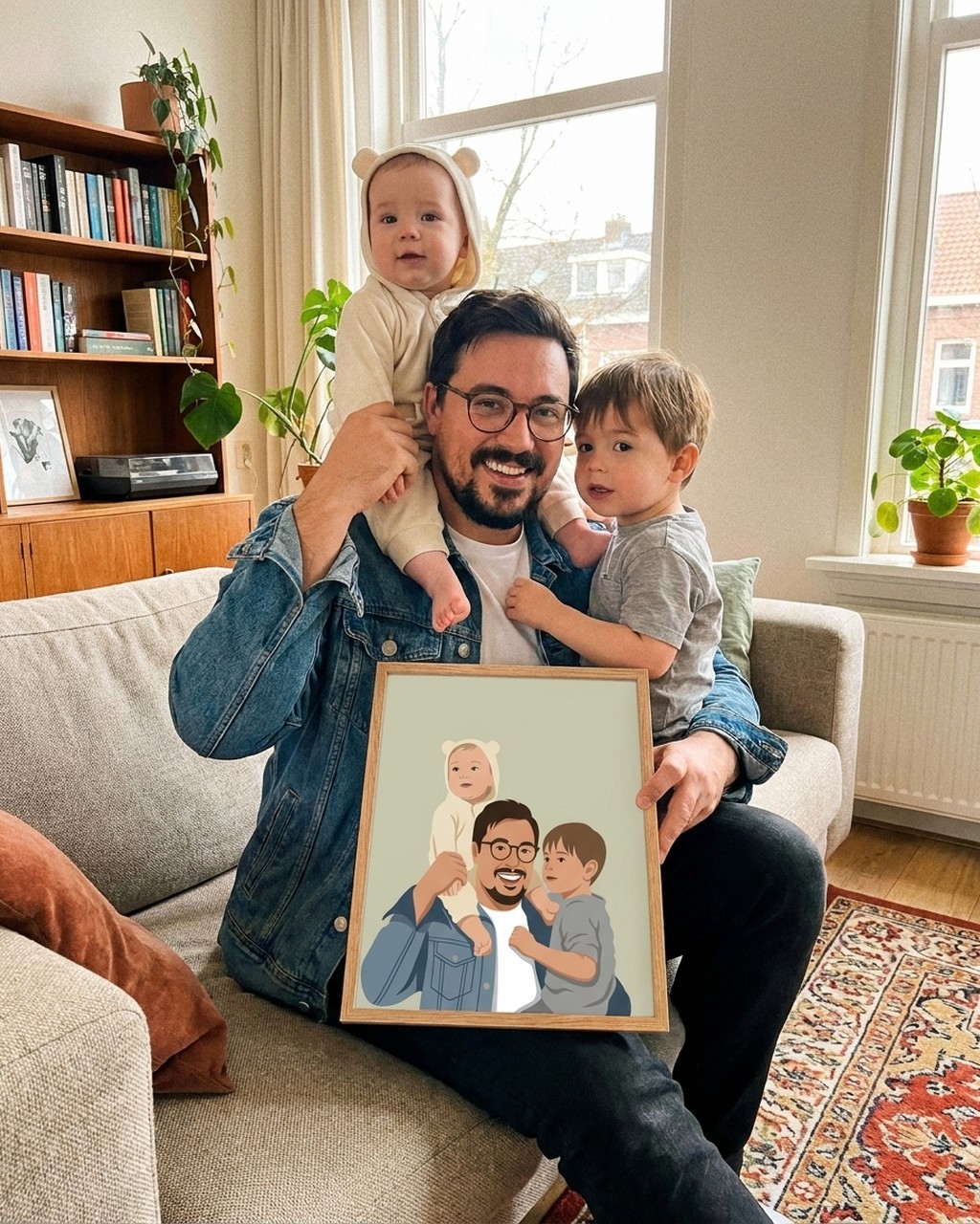 Modern flat artwork in a real home