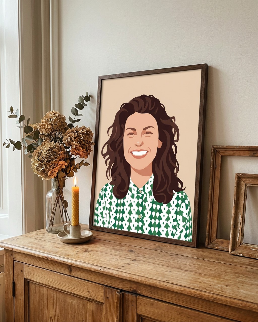 Modern flat artwork in a real home