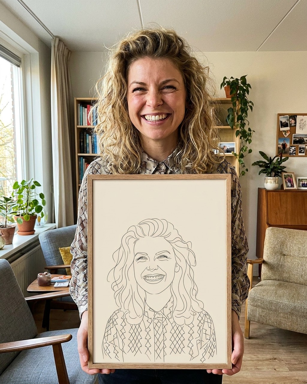 Minimalist artwork in a real home
