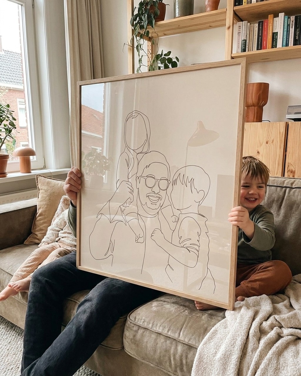 Minimalist artwork in a real home