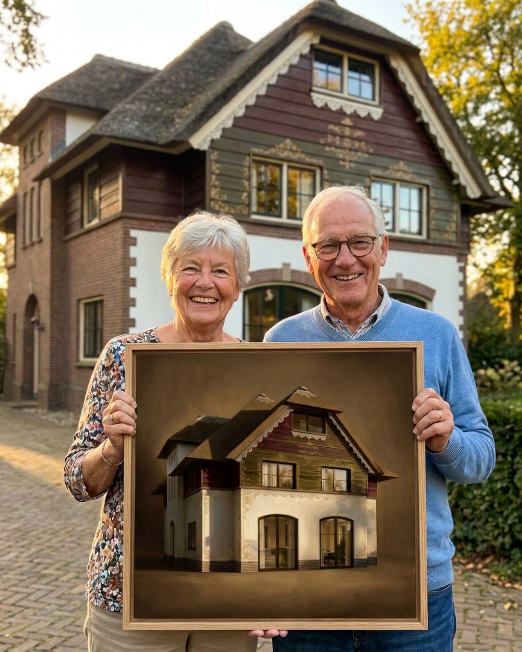 Royal portrait artwork in a real home