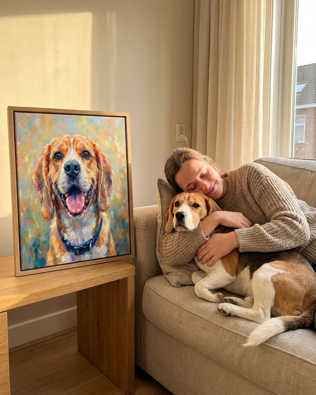 Luminous impressionism artwork in a real home