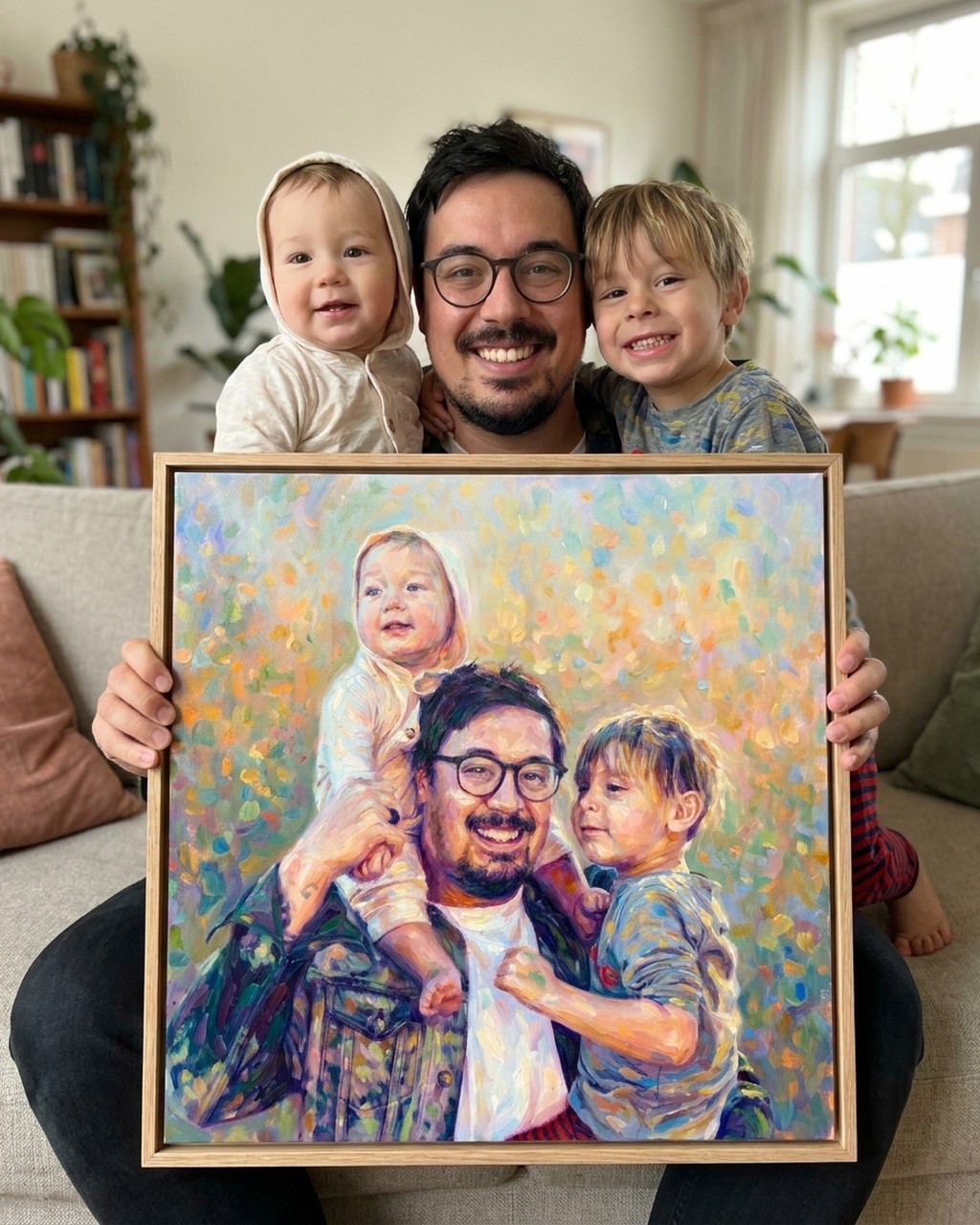 Luminous impressionism artwork in a real home