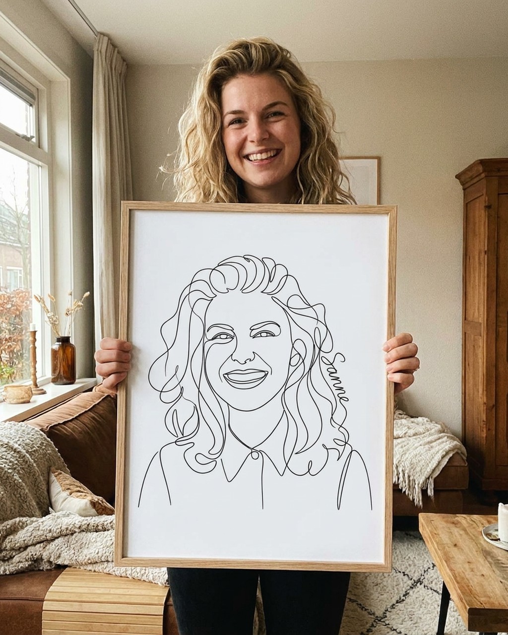 Verborgen naam kunstwerk bij iemand thuis