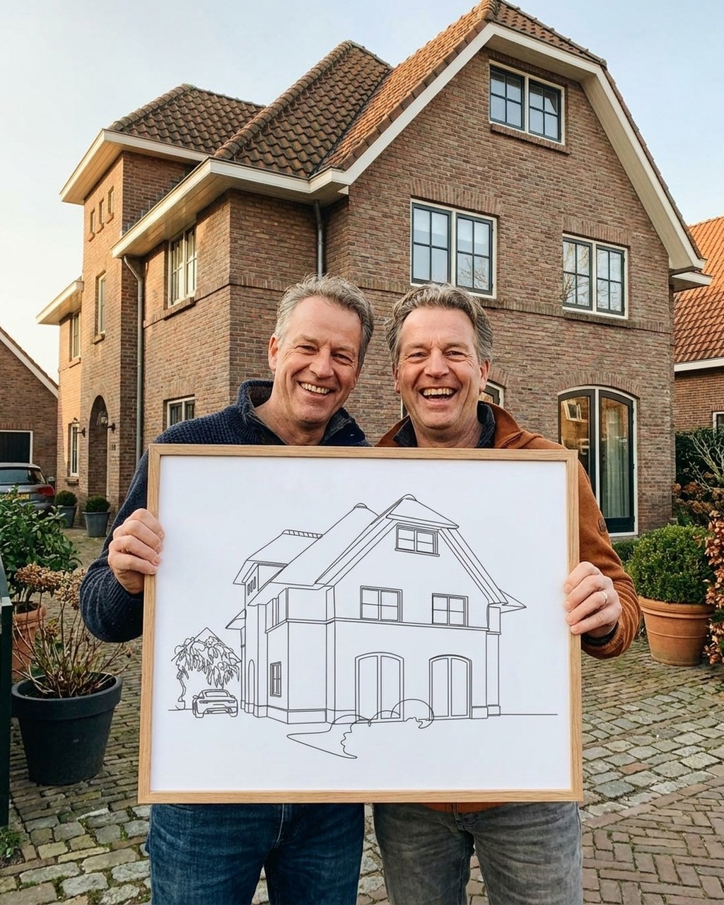 One-line artwork in a real home