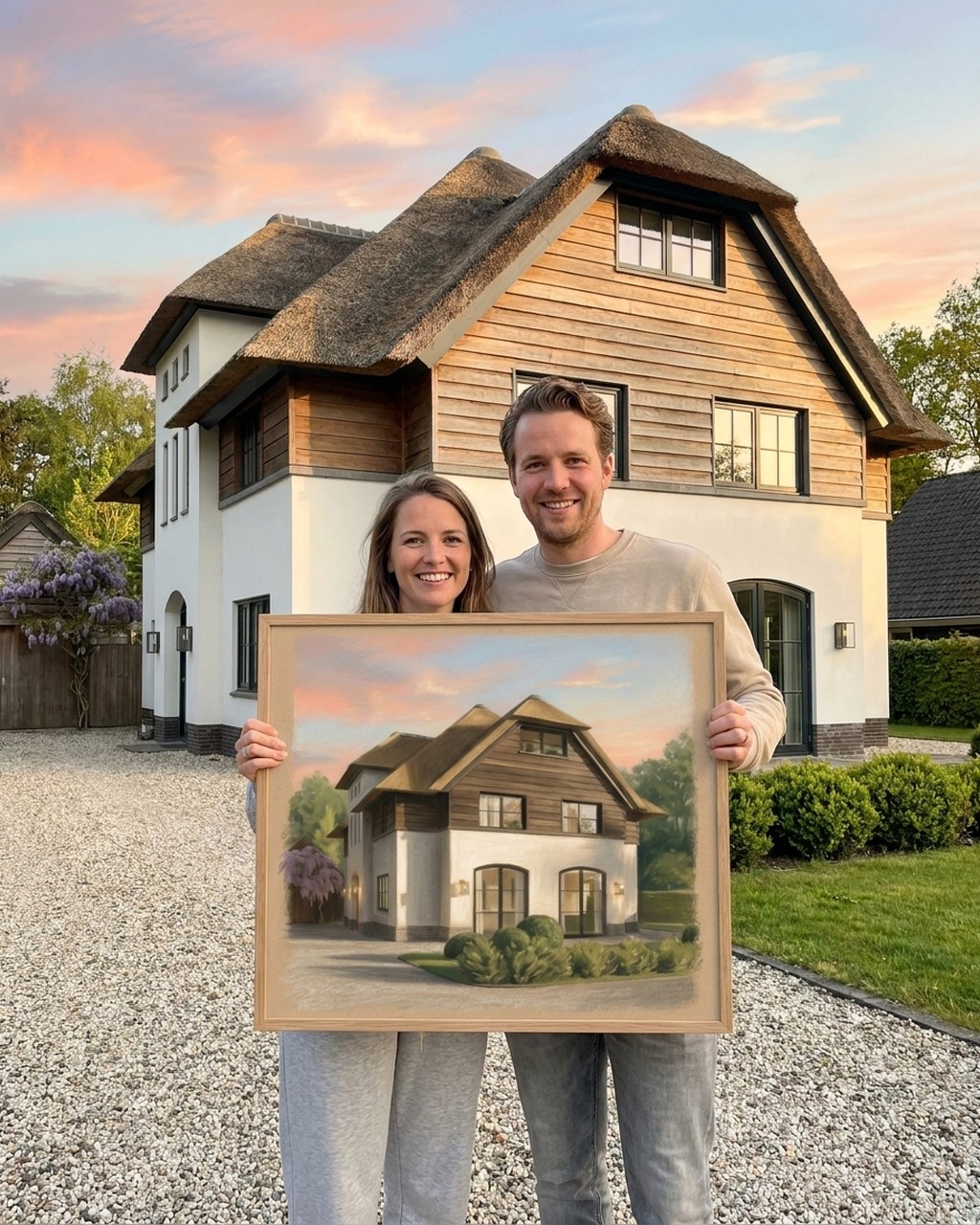 Pastel artwork in a real home
