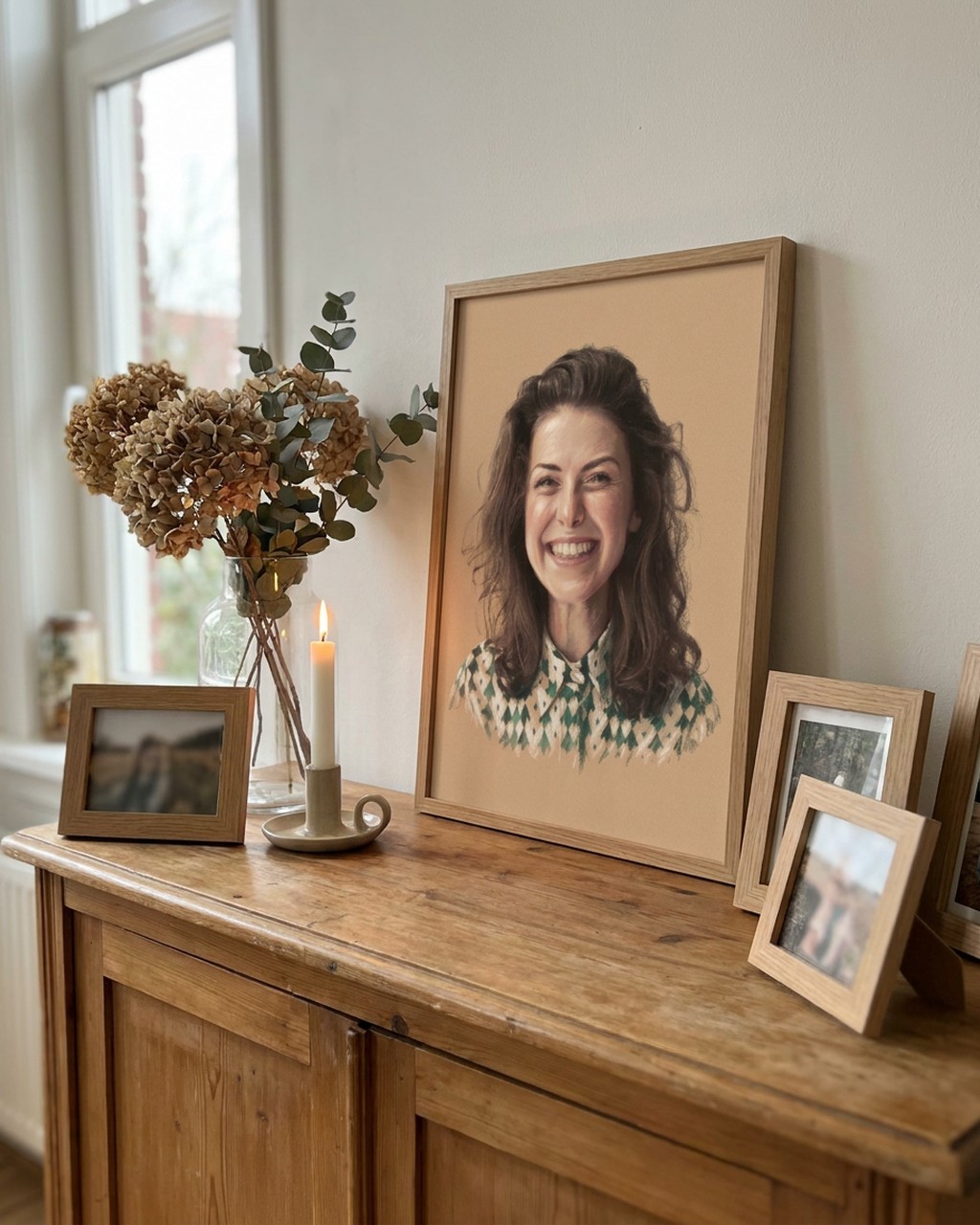 Pastel artwork in a real home