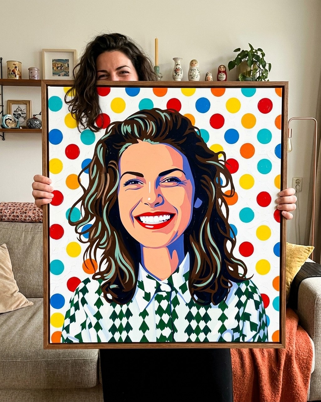Pop-art kunstwerk bij iemand thuis