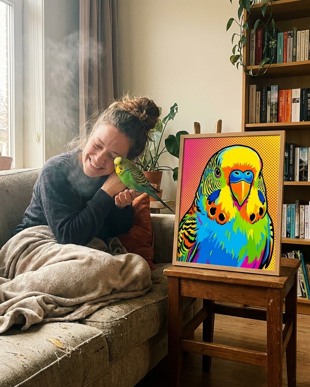 Pop-art kunstwerk bij iemand thuis