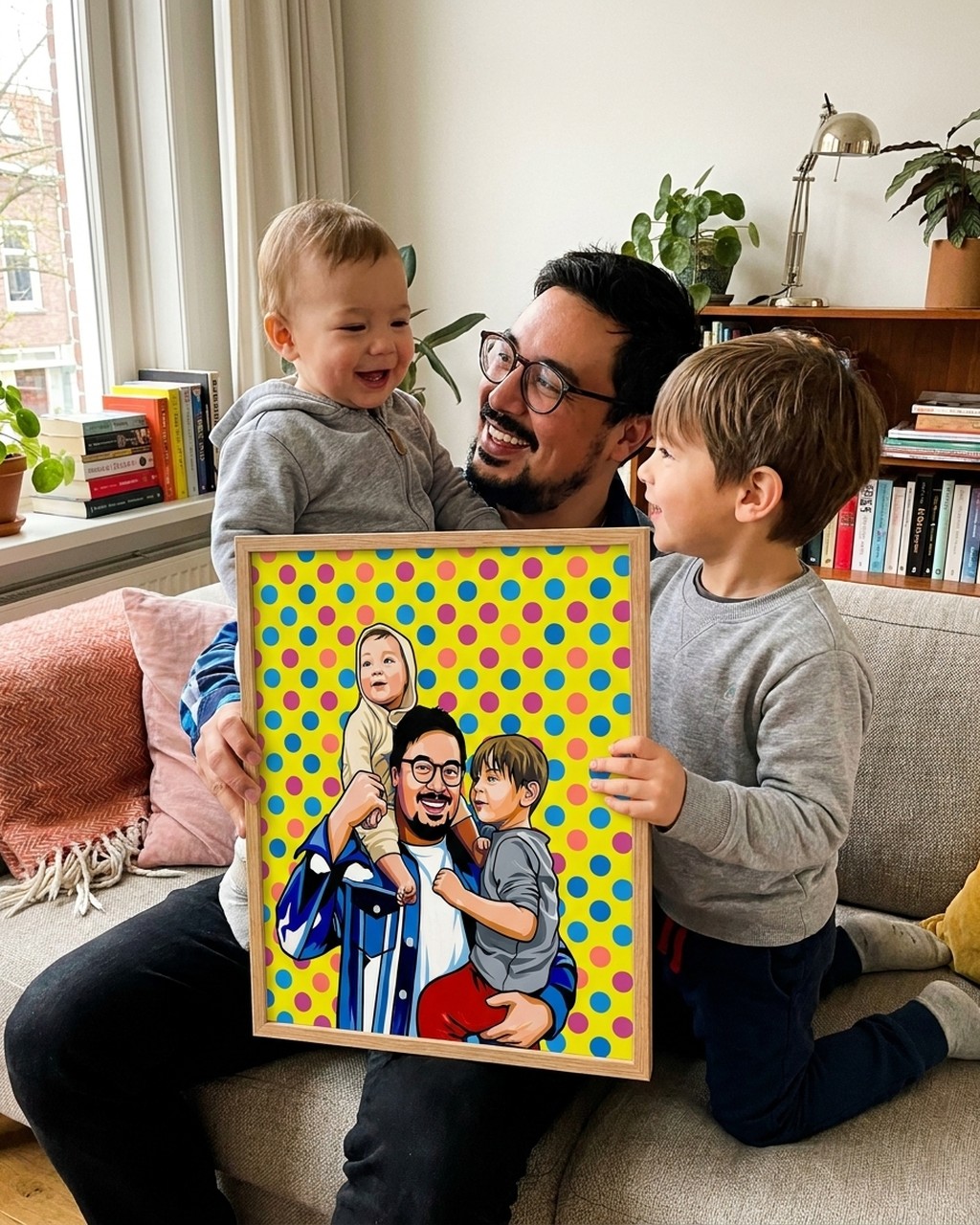 Pop-art kunstwerk bij iemand thuis