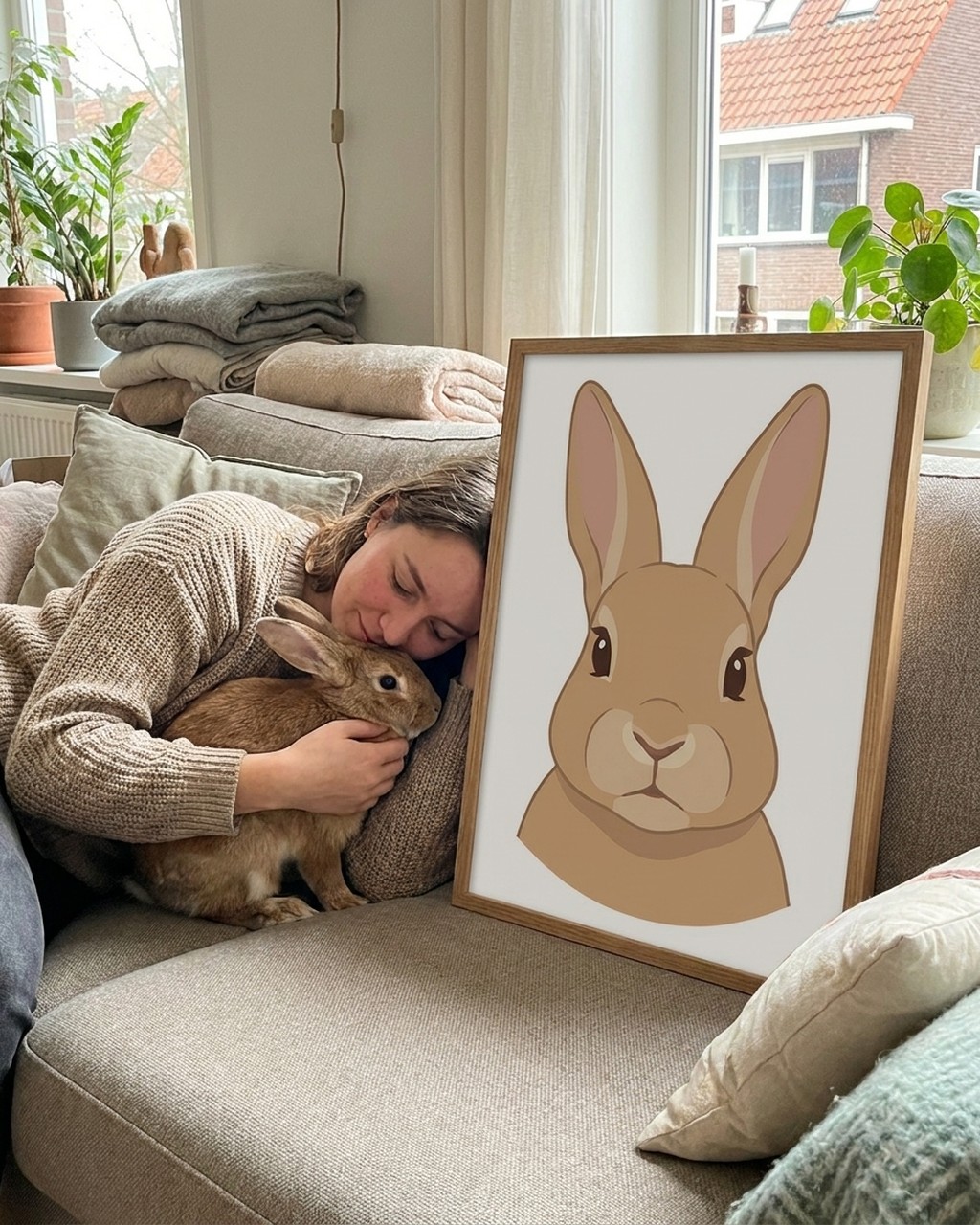 Huisdier kunstwerk bij iemand thuis