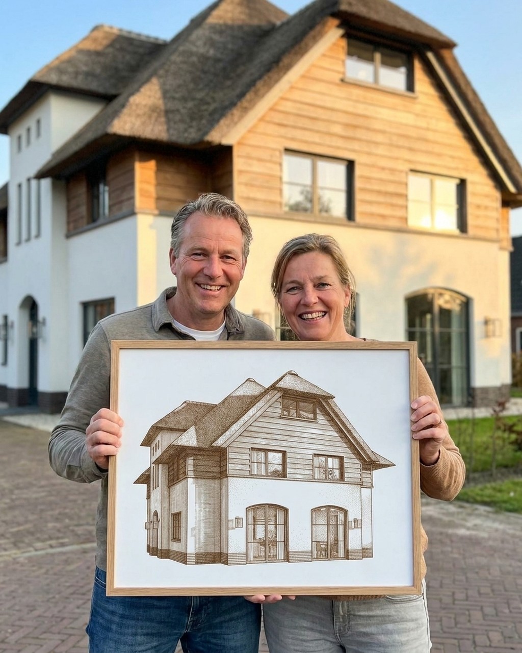 Vintage etching artwork in a real home