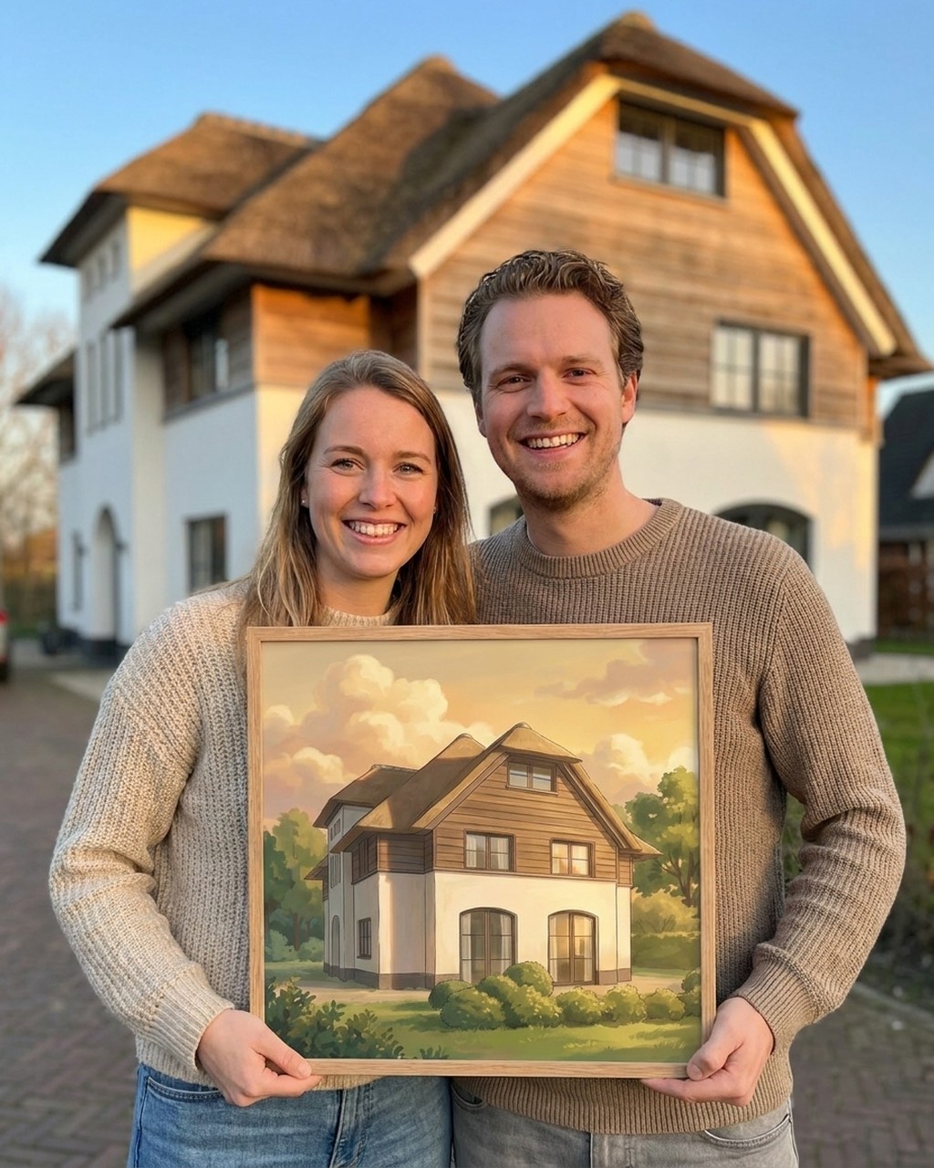 Soft anime artwork in a real home