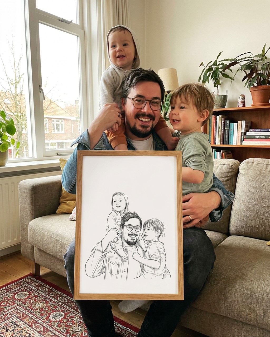 Black & white artwork in a real home