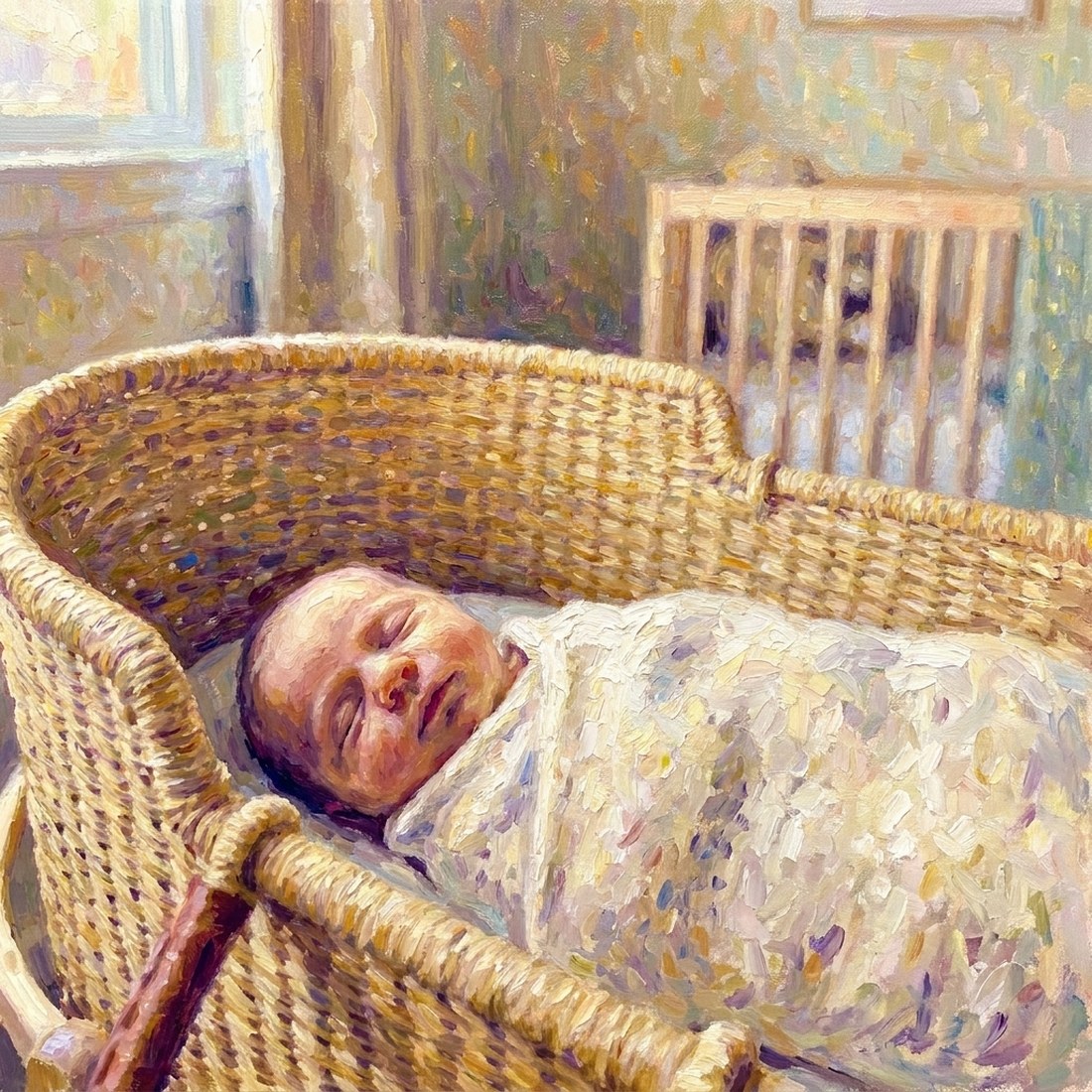 Luminous impressionism of a newborn