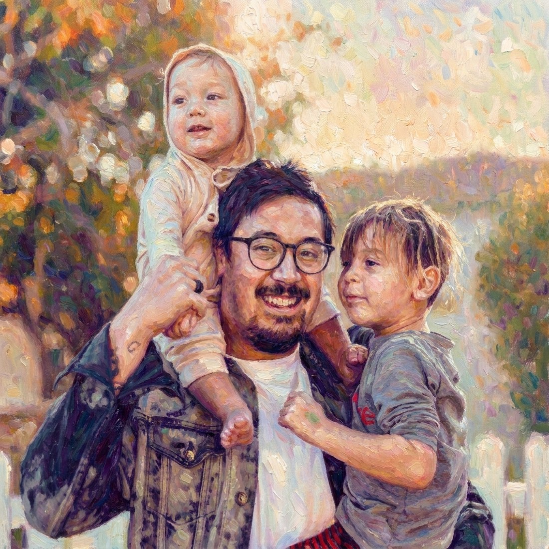 Luminous impressionism of a family