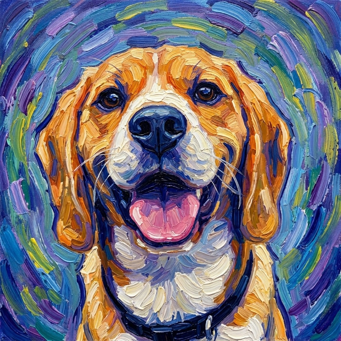 Wervelende verf van een hond