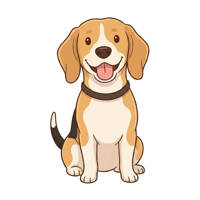 Family cartoon pet