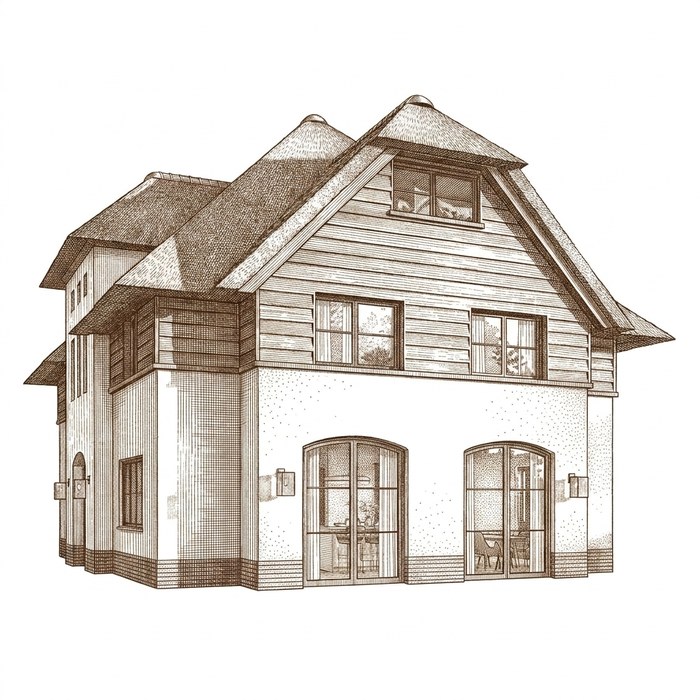 Vintage etching house