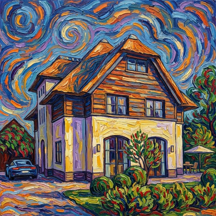 House in Swirling strokes