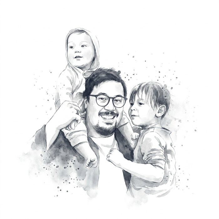Ink portrait group
